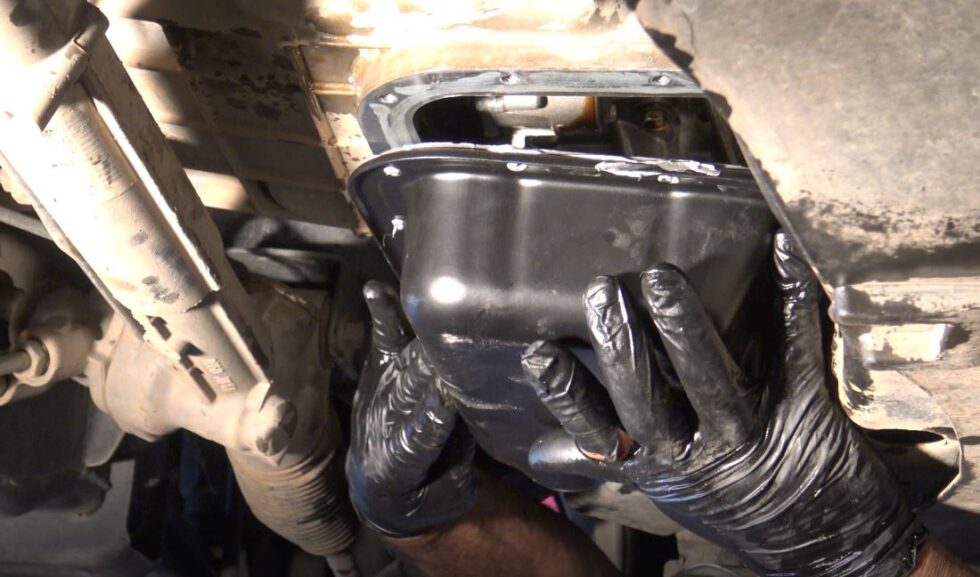 change-oil-pan-gasket-how-to-remove-an-oil-pan-that-is-stuck-diy-on