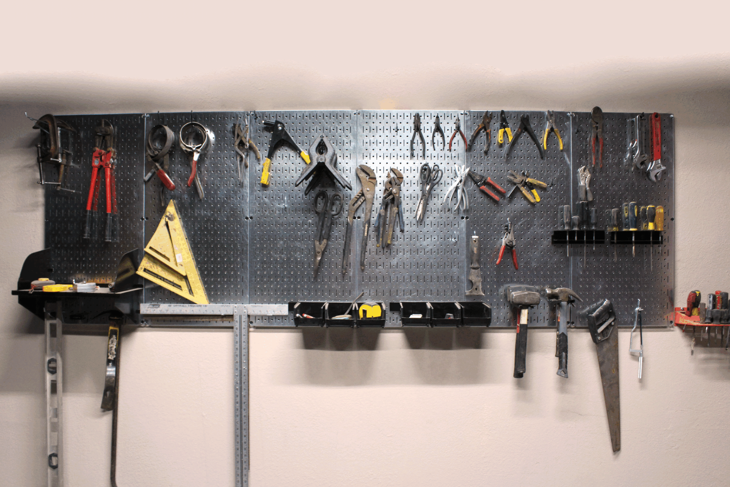 4Ft Wall Mount Metal Tools Pegboard Storage Organizer Pegboard